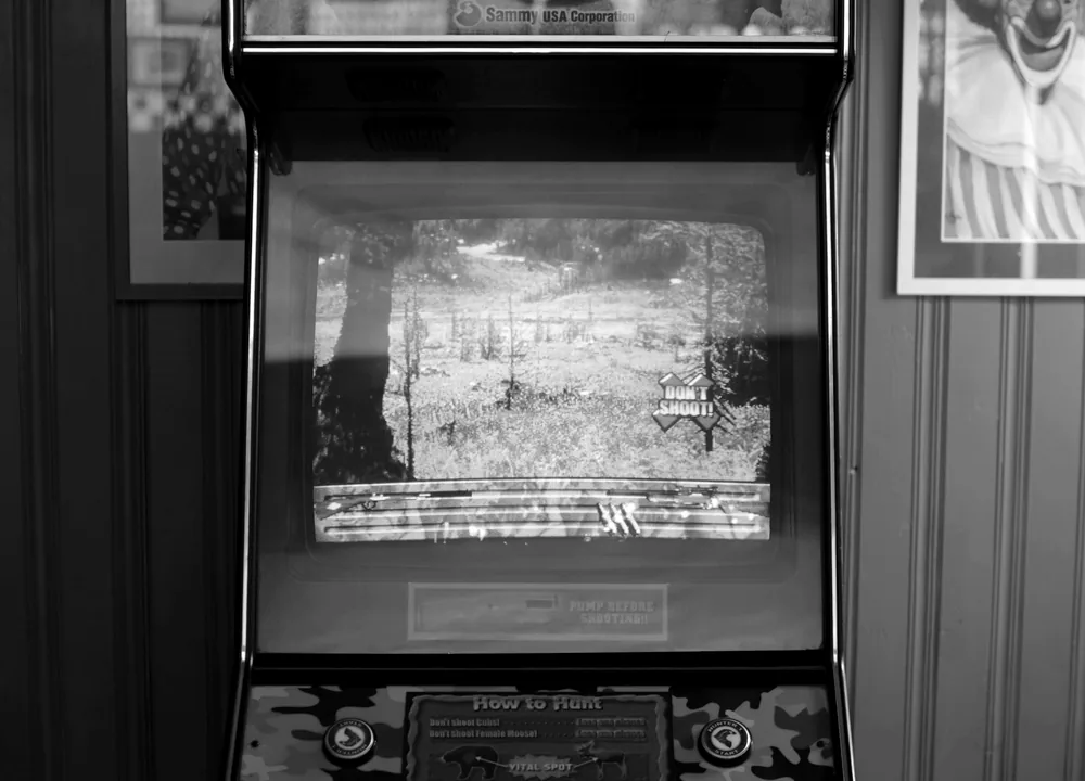 An old-fashioned arcade cabinet